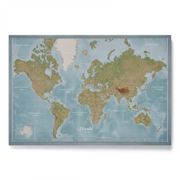 Push Pin Travel Map Canvas Physical