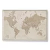 Push Pin Travel World Map Cream