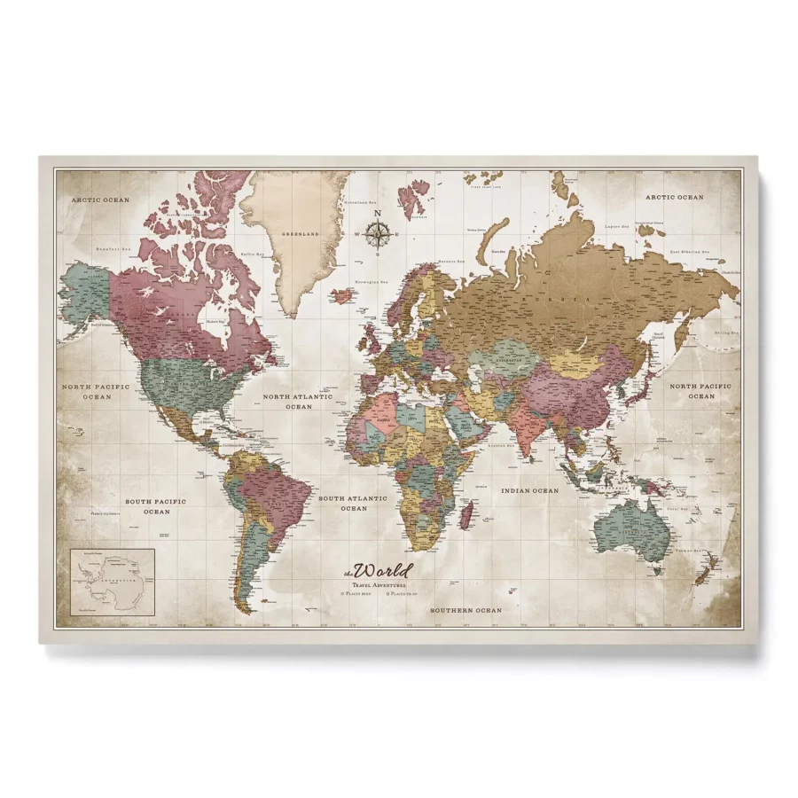 Multicolor Plains push pin map